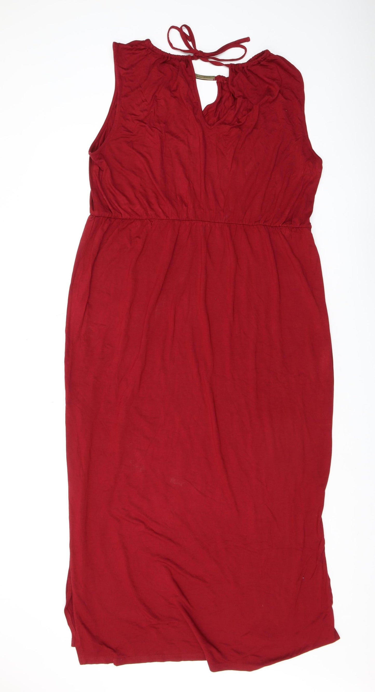 Oasis Women's Red Midi Slip Dress, Size 18 Sleeveless