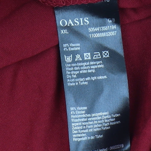 Oasis Women's Red Midi Slip Dress, Size 18 Sleeveless