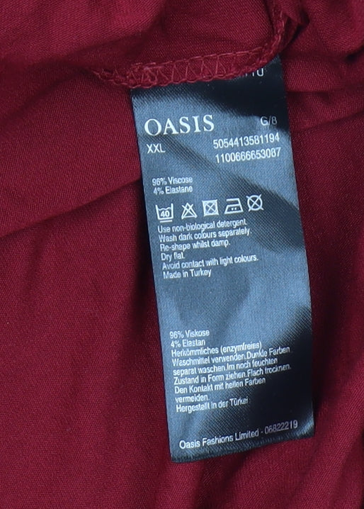 Oasis Women's Red Midi Slip Dress, Size 18 Sleeveless