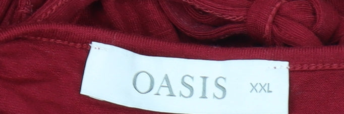 Oasis Women's Red Midi Slip Dress, Size 18 Sleeveless
