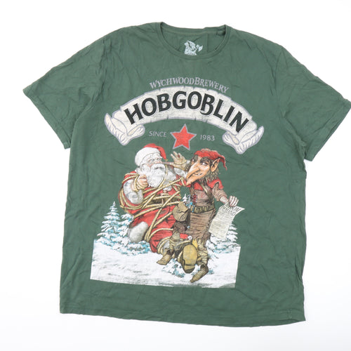 George Men's Green Graphic Print T-Shirt, Size 2XL