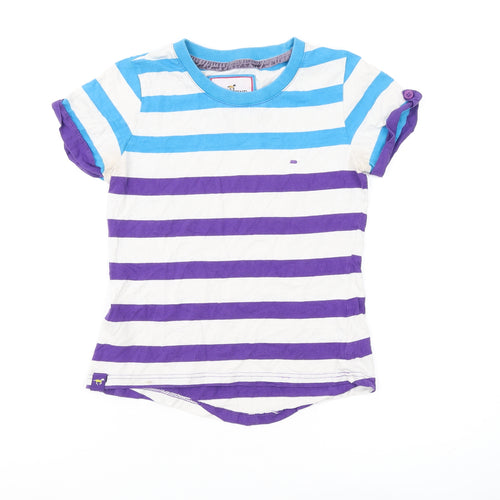 Lansdown Women's Multicoloured Striped T-Shirt, Size 8, Crew Neck