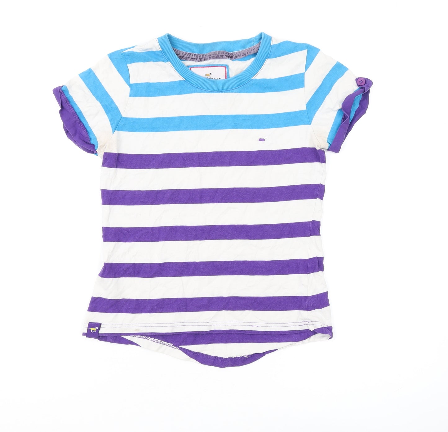 Lansdown Women's Multicoloured Striped T-Shirt, Size 8, Crew Neck