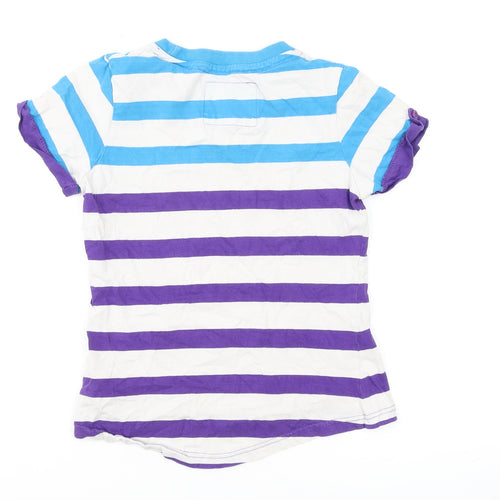 Lansdown Women's Multicoloured Striped T-Shirt, Size 8, Crew Neck