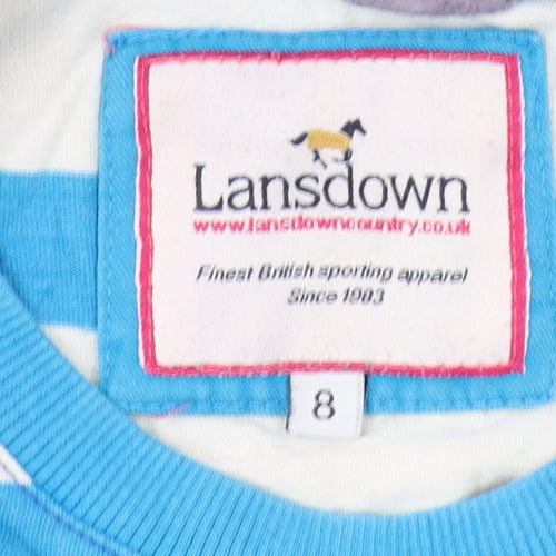 Lansdown Women's Multicoloured Striped T-Shirt, Size 8, Crew Neck