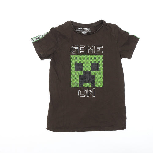 Mojang Boys Brown Minecraft T-Shirt, 11-12 Years, Graphic Print