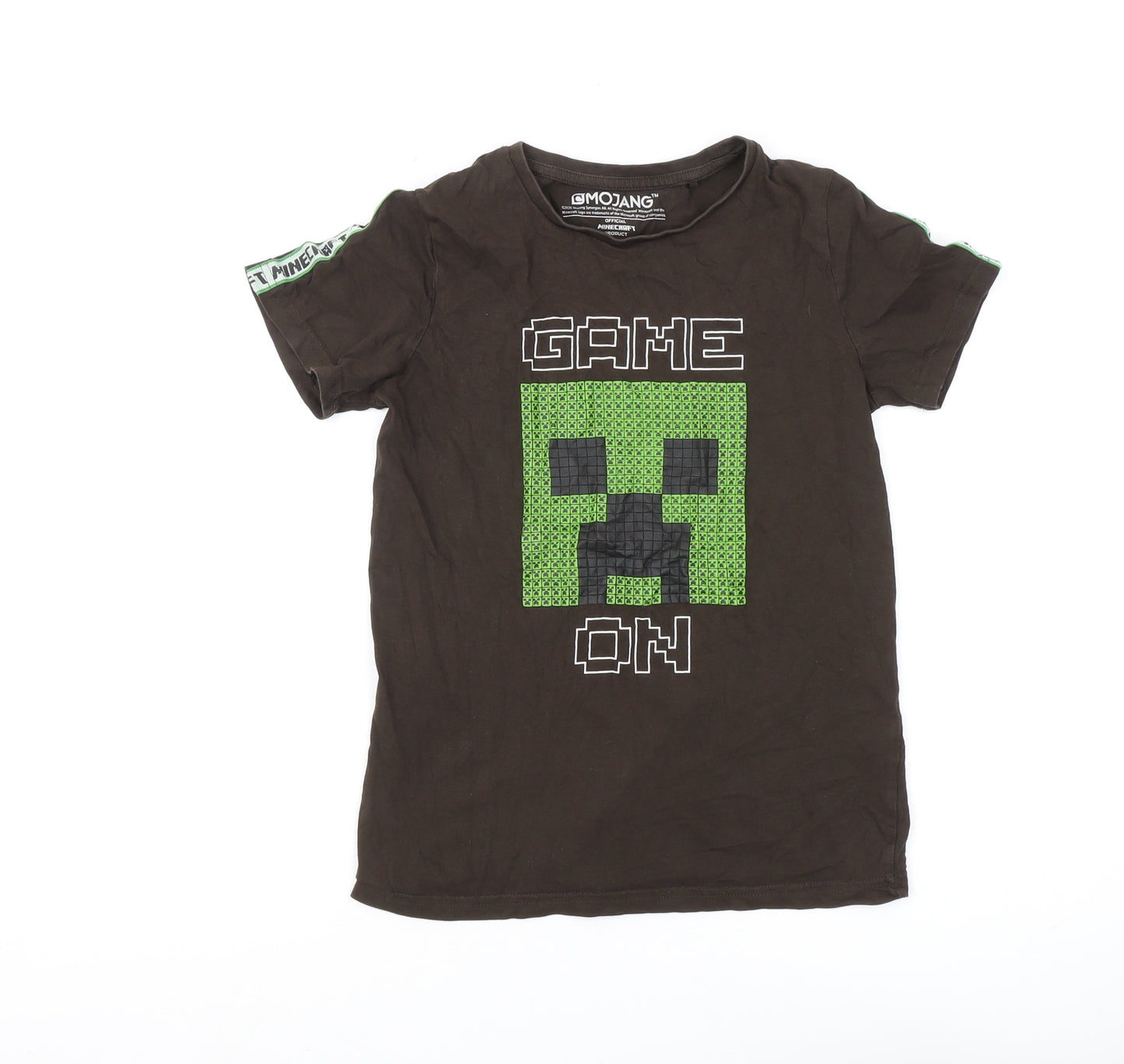 Mojang Boys Brown Minecraft T-Shirt, 11-12 Years, Graphic Print