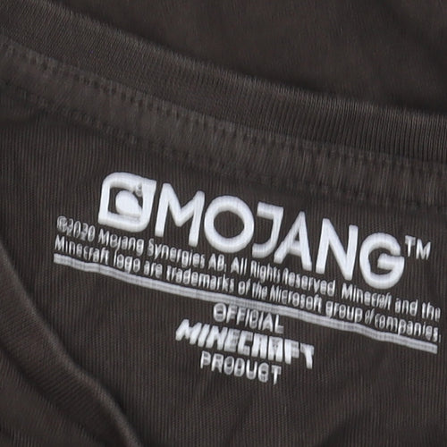 Mojang Boys Brown Minecraft T-Shirt, 11-12 Years, Graphic Print