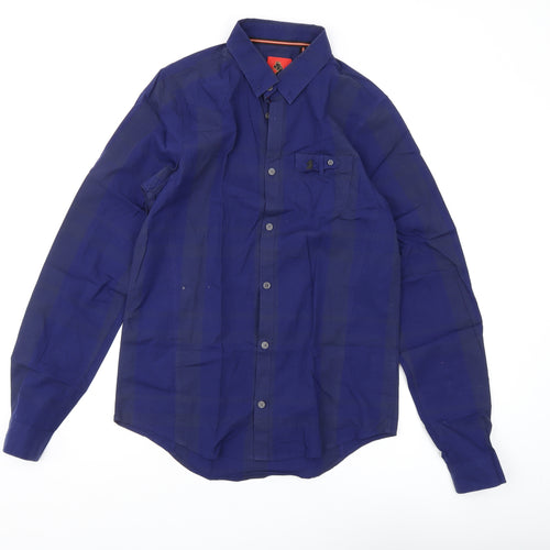 Luke Men's Slim Fit Blue Button-Up Shirt, Size S