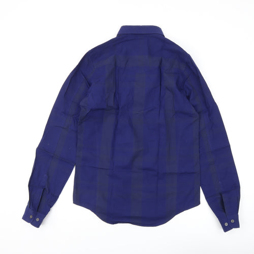 Luke Men's Slim Fit Blue Button-Up Shirt, Size S