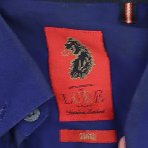Luke Men's Slim Fit Blue Button-Up Shirt, Size S