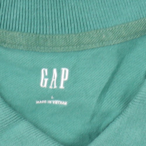 Gap Men's Green Polo Shirt - Size L, Short Sleeve
