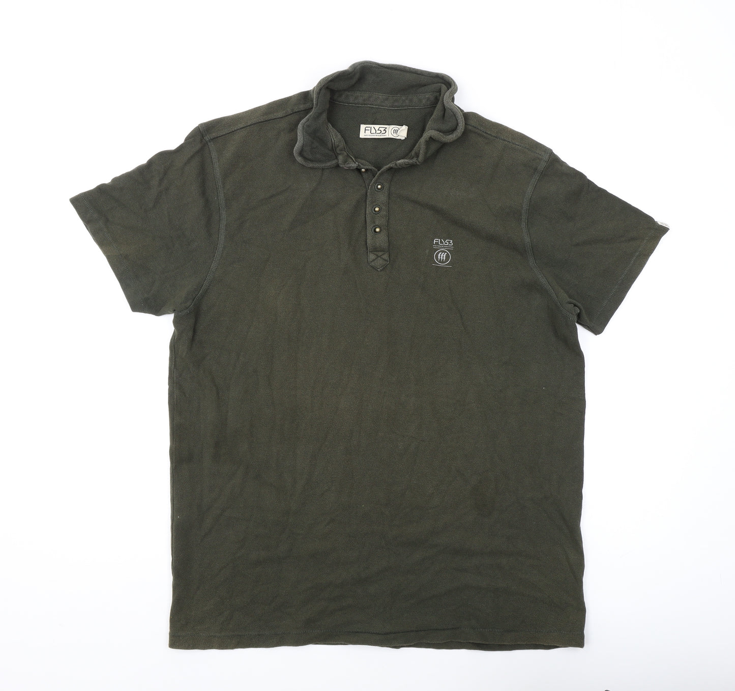 Fly53 Men's Green 2XL Cotton Polo Shirt Short Sleeve