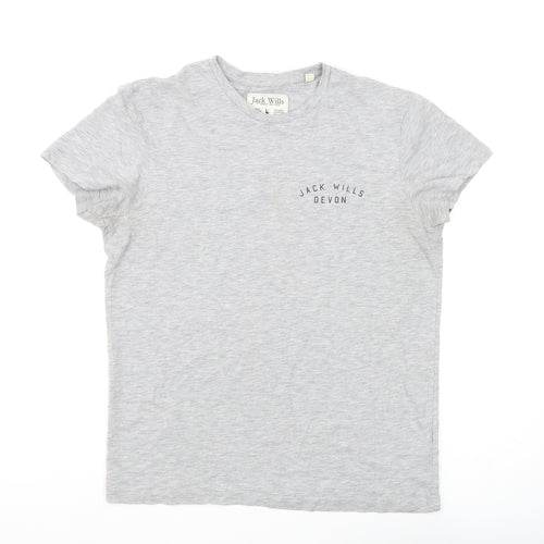 Jack Wills Men's Grey Short Sleeve Regular Fit T-Shirt