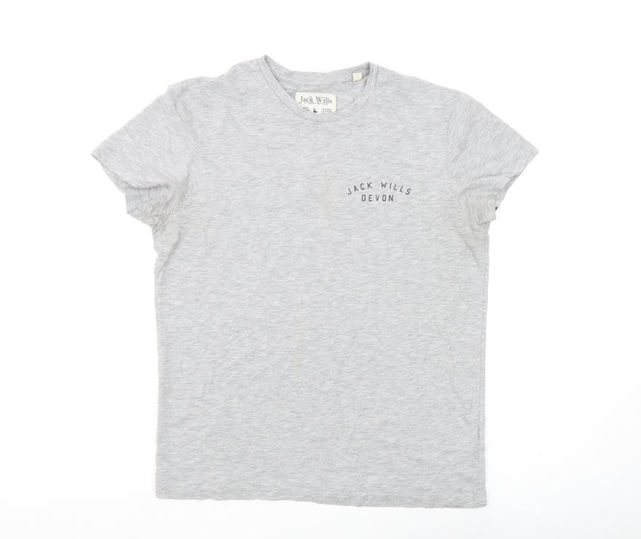 Jack Wills Men's Grey Short Sleeve Regular Fit T-Shirt