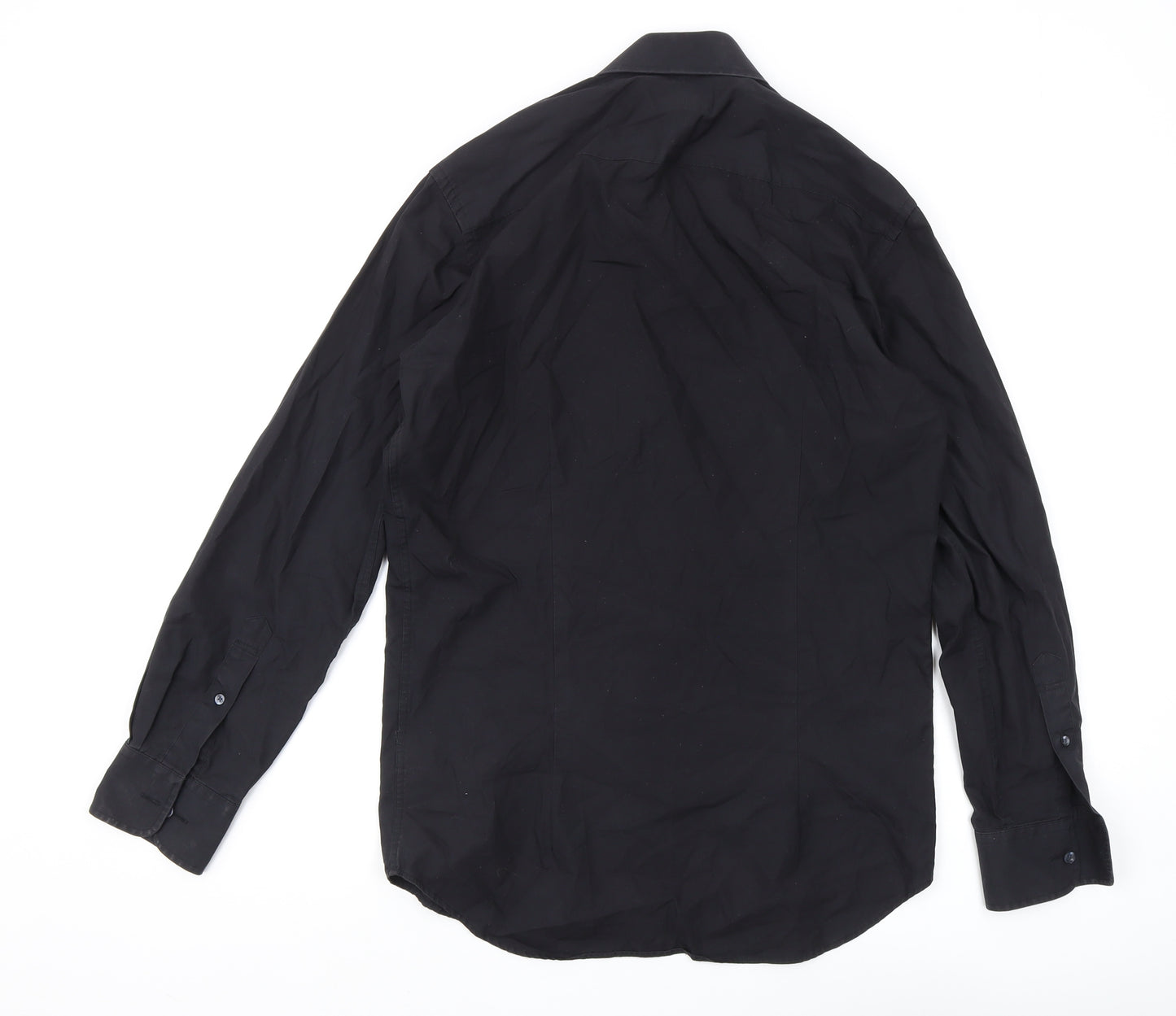 Savile Row Men's Black Long Sleeve Button-Up Shirt