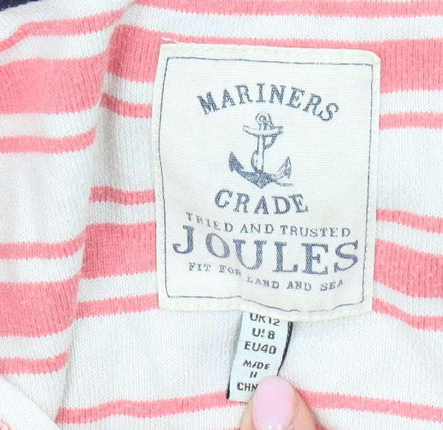 Joules Women's Striped T-Shirt, Size 12, Boat Neck Multicolour