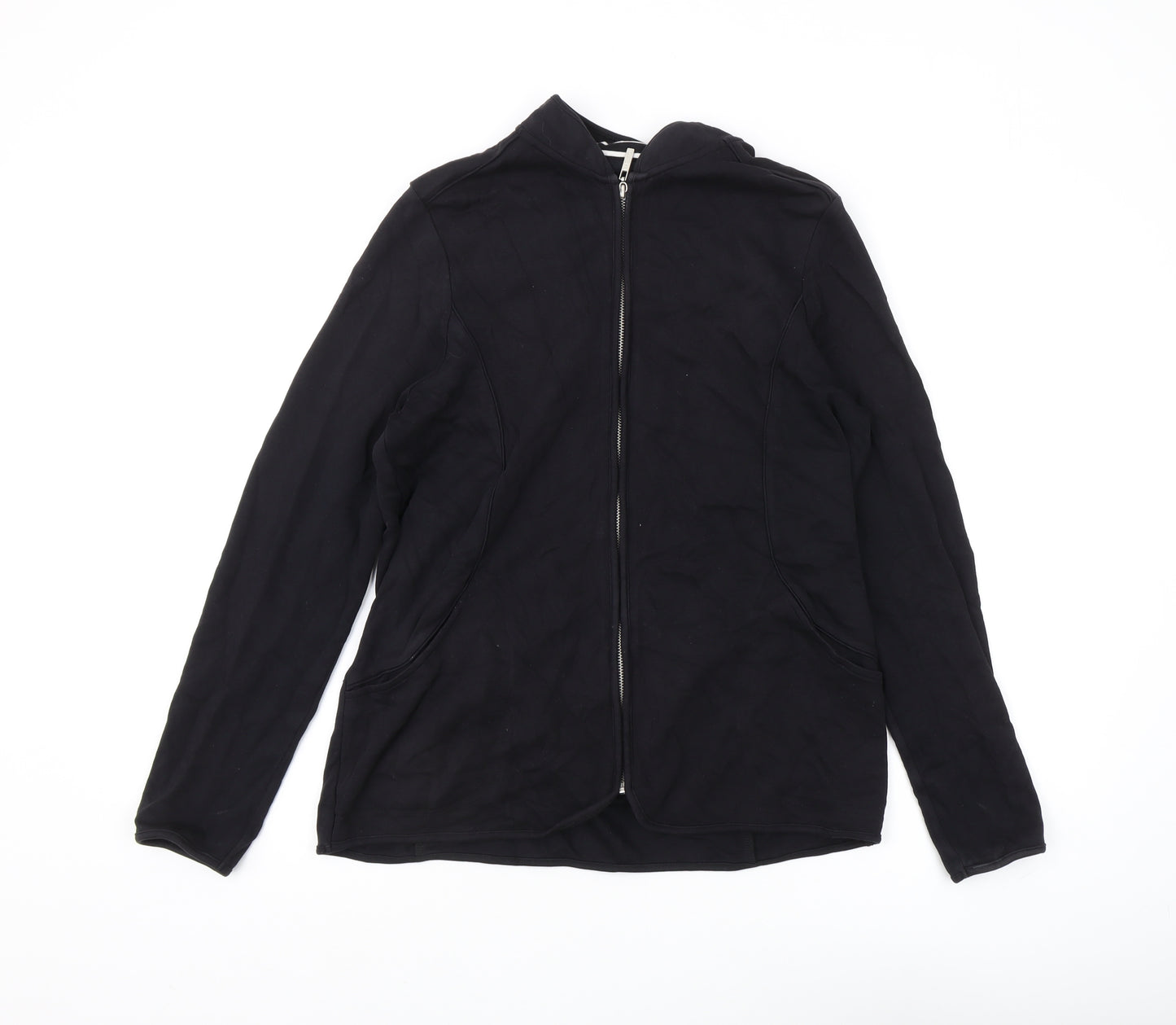 DASH Women's Black Full Zip Hoodie, Size 14