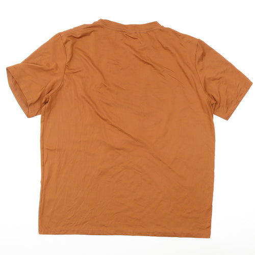 Men's Brown Funny Bear Graphic T-Shirt, Size S