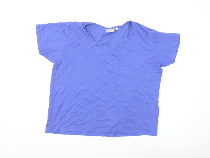 EWM Women's Blue Basic T-Shirt, L, Scoop Neck