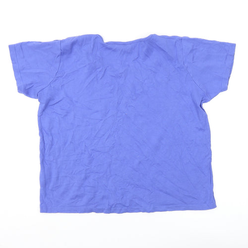 EWM Women's Blue Basic T-Shirt, L, Scoop Neck