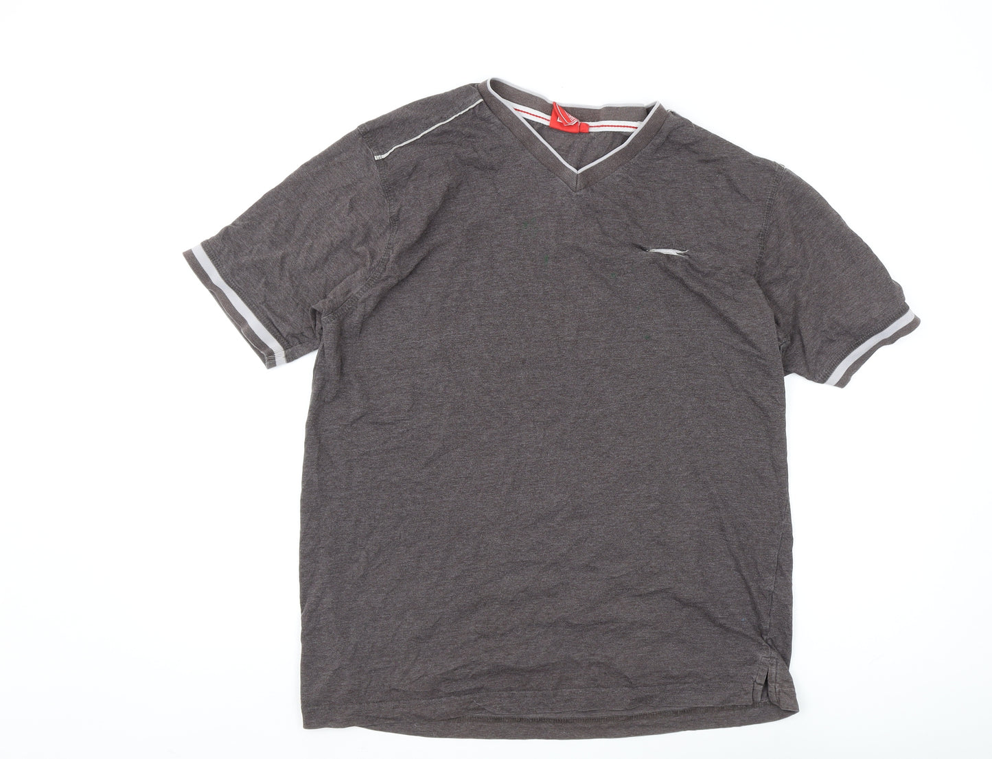 Slazenger Men's Grey V-Neck T-Shirt Size L