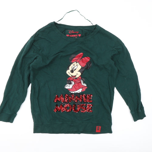 Disney Women's Green Pullover Sweater, Size 8, Casual Wear