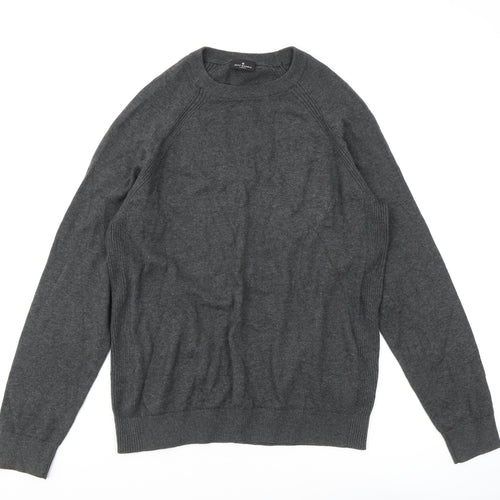 Jeff Banks Men’s Grey Cotton Pullover, M, Crew Neck