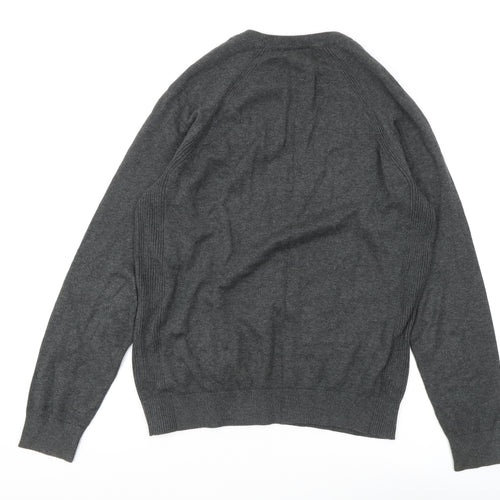 Jeff Banks Men’s Grey Cotton Pullover, M, Crew Neck