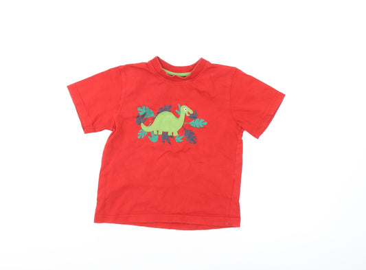 Mountain Warehouse Boys Red Dinosaur T-Shirt 5-6 Years Casual