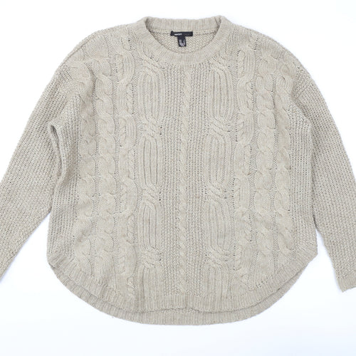 Mango Women's Beige Cable-Knit Pullover Jumper (S)
