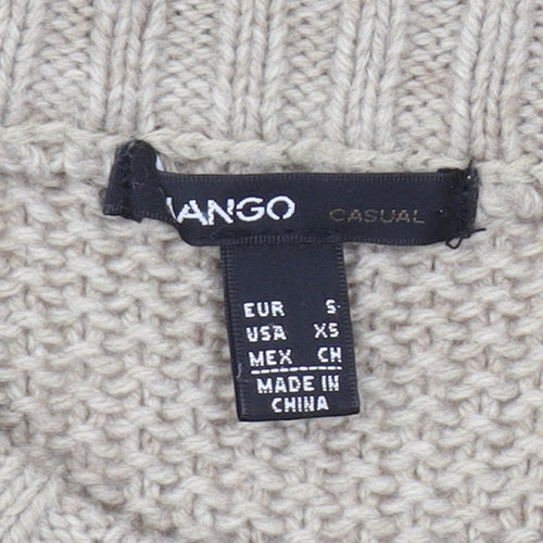 Mango Women's Beige Cable-Knit Pullover Jumper (S)