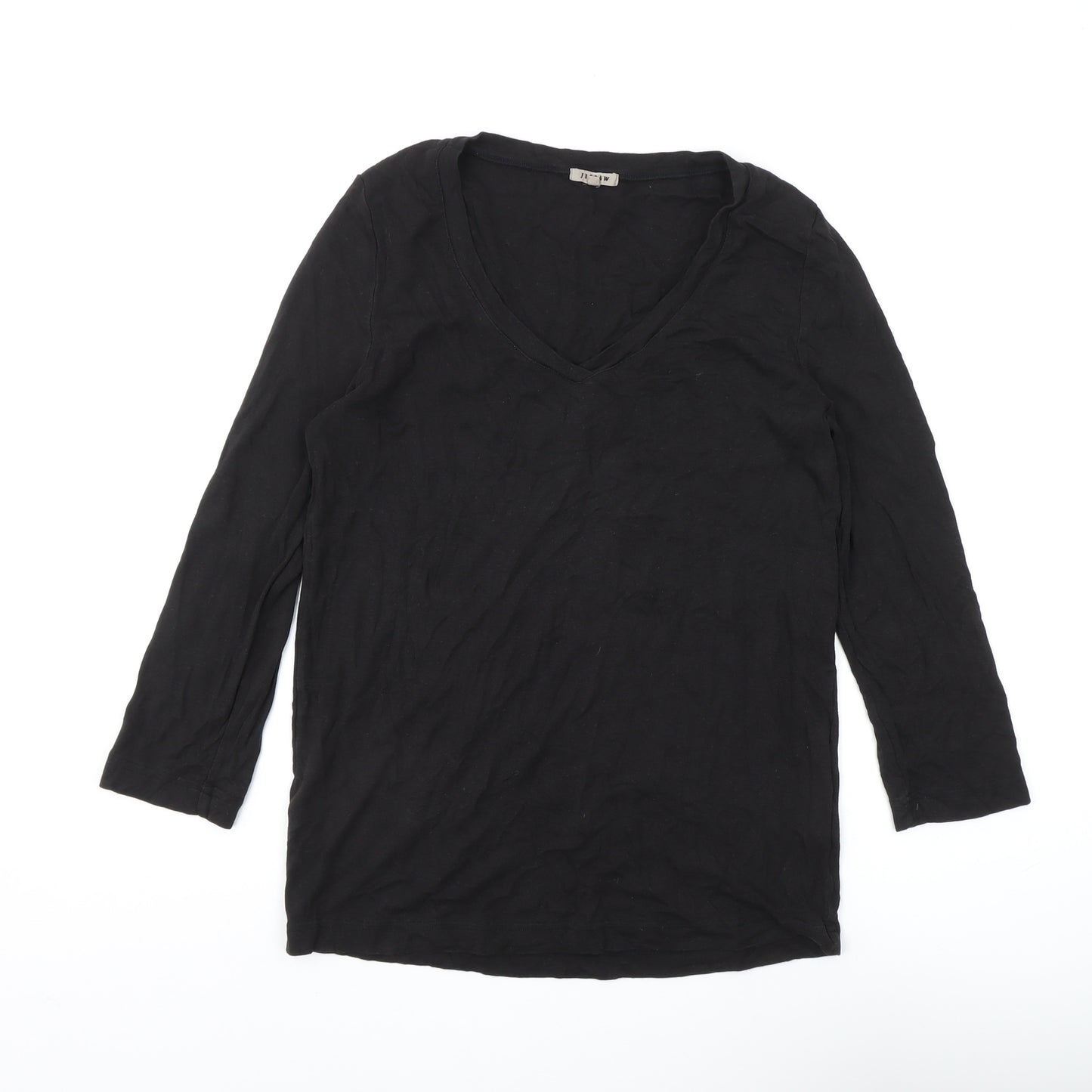 Jigsaw Women's Black XL Basic V-Neck Long Sleeve Tee