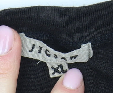 Jigsaw Women's Black XL Basic V-Neck Long Sleeve Tee