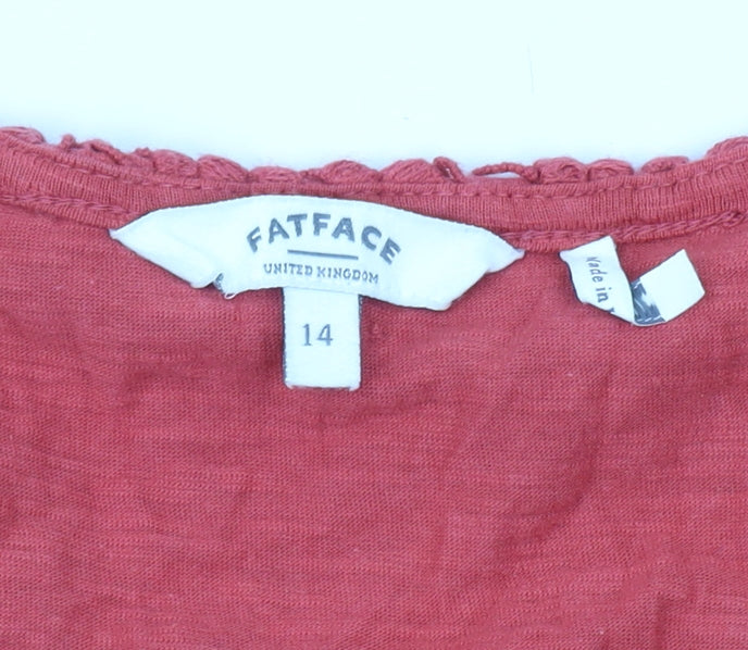 FatFace Women's Red Tunic Blouse Size 14 - Casual Style
