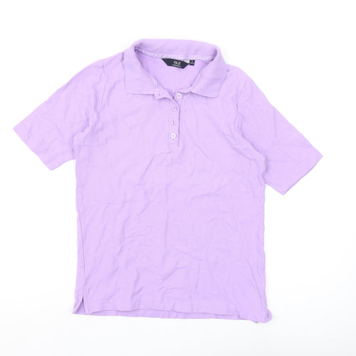 ISLE Women's Purple Polo Shirt S Casual Short Sleeve