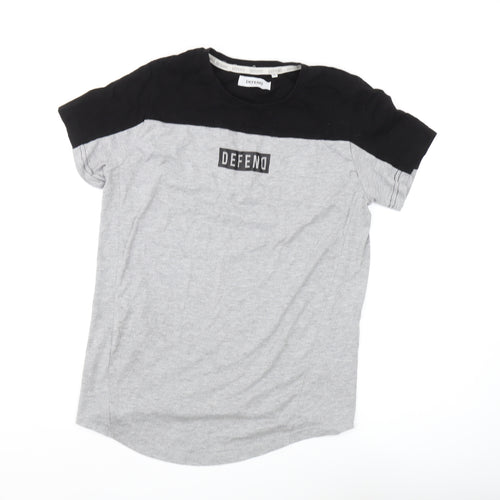Defend Men's Grey Colourblock T-Shirt S