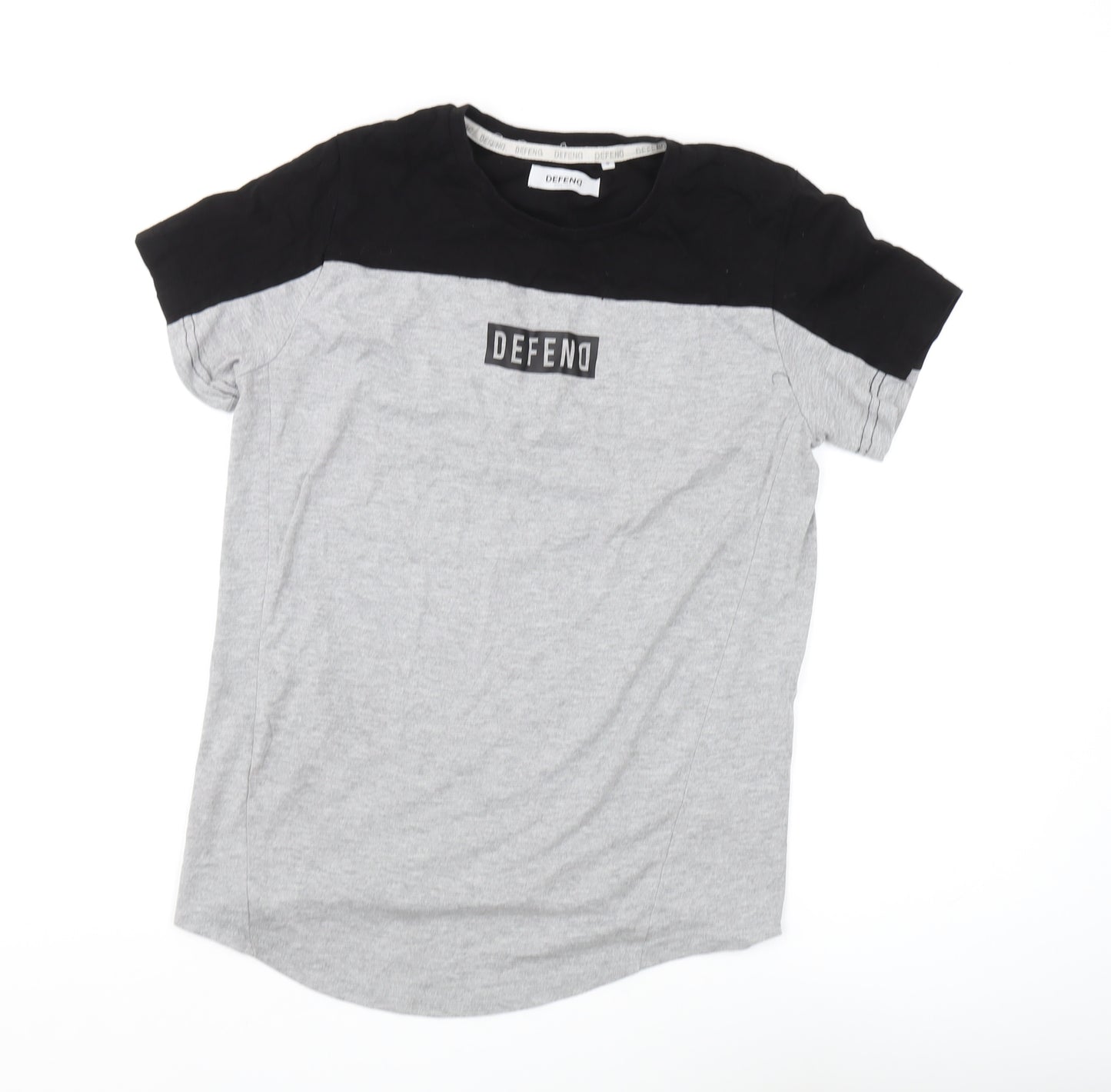 Defend Men's Grey Colourblock T-Shirt S