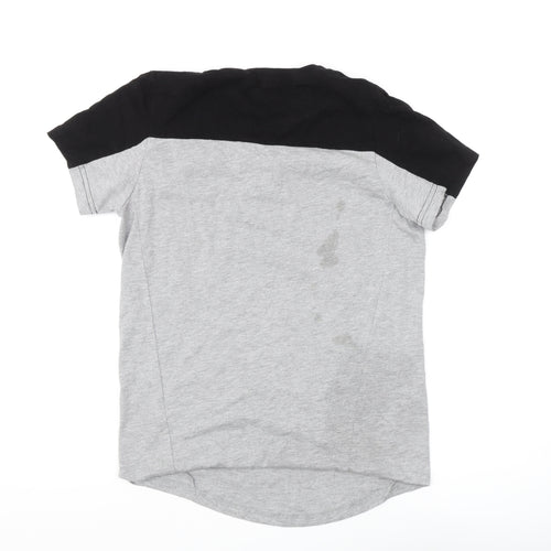 Defend Men's Grey Colourblock T-Shirt S