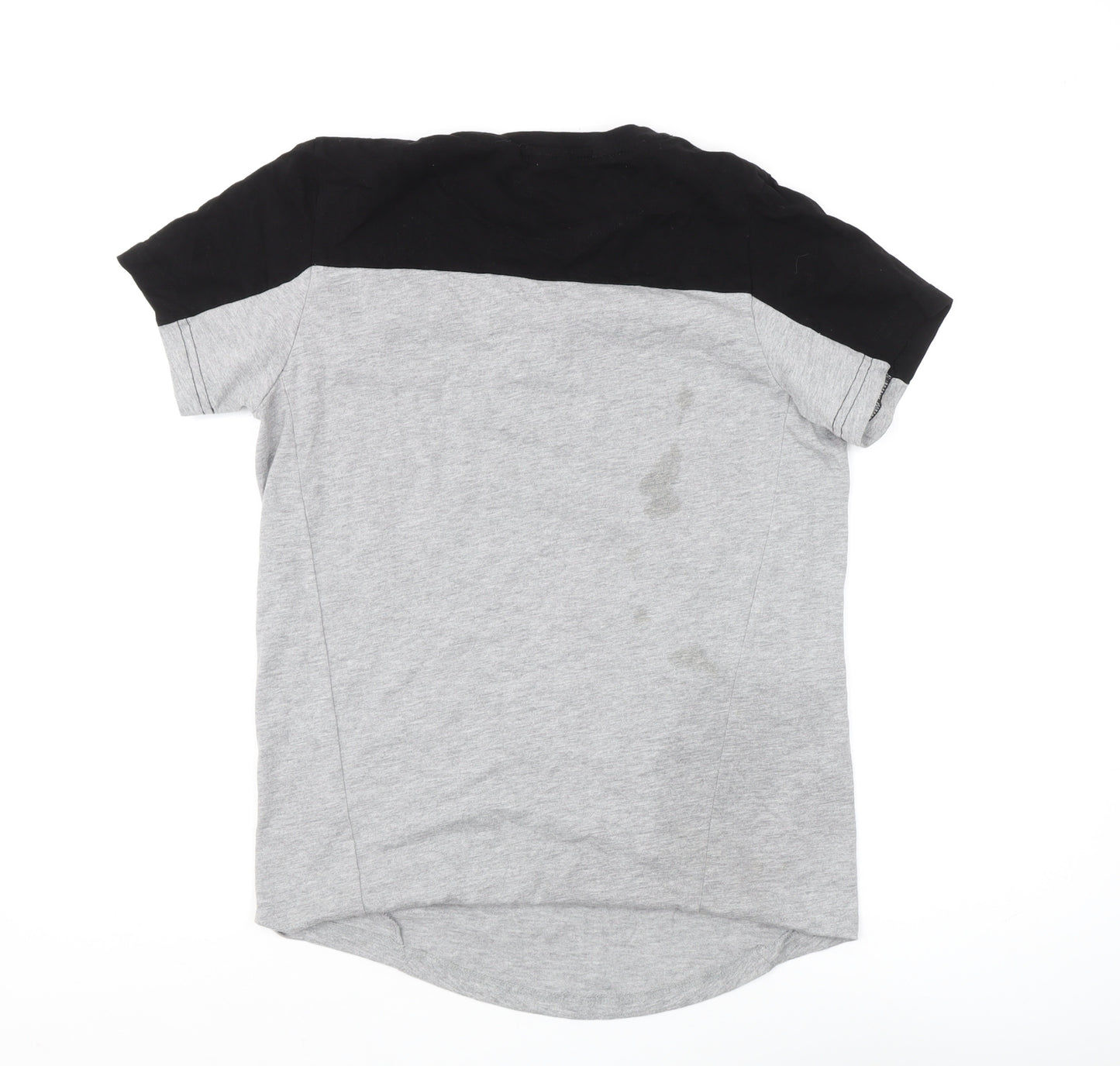 Defend Men's Grey Colourblock T-Shirt S