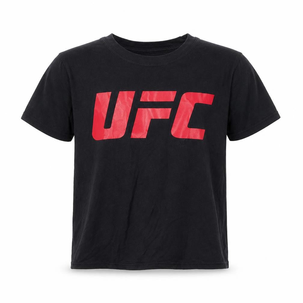 Front view of UFC boys’ black graphic print t-shirt 7-8 years