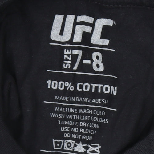 UFC Boys Black Graphic Print T-Shirt 7-8 Years