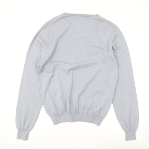 Marcus Law Men's Grey Wool V-Neck Pullover Jumper L