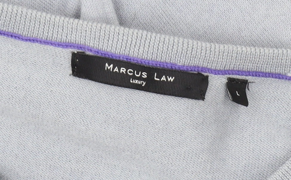 Marcus Law Men's Grey Wool V-Neck Pullover Jumper L