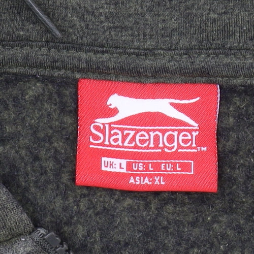 Slazenger Men’s Green L Full Zip Hoodie Fleece