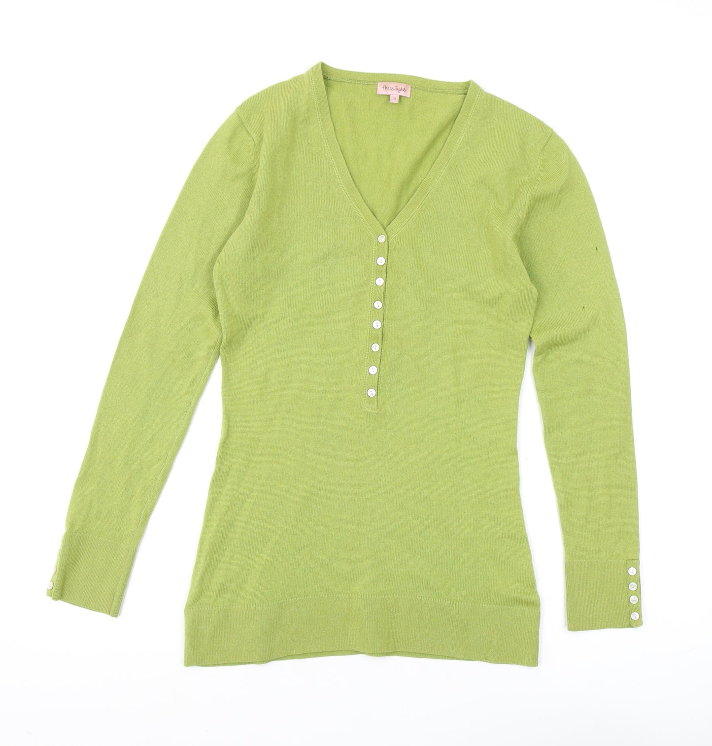 Phase Eight Women's Green Henley Long Sleeve Jumper