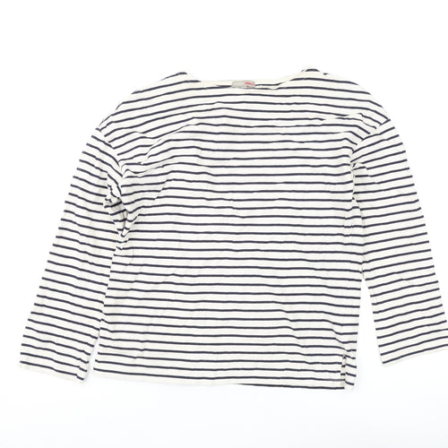 Trensic SPAO Women's White Striped Long Sleeve T-Shirt