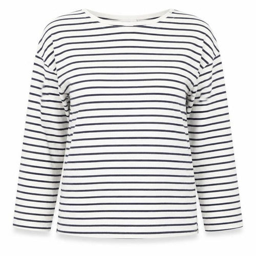 Trensic SPAO Women's White Striped Long Sleeve T-Shirt