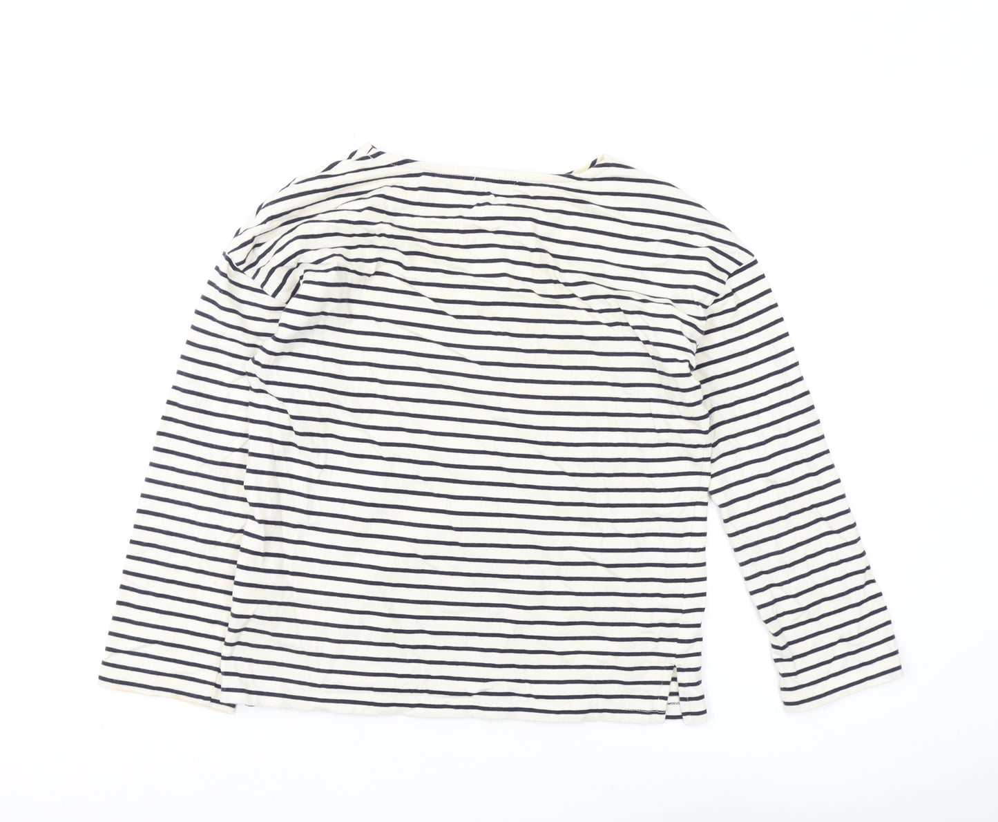 Trensic SPAO Women's White Striped Long Sleeve T-Shirt