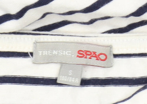 Trensic SPAO Women's White Striped Long Sleeve T-Shirt